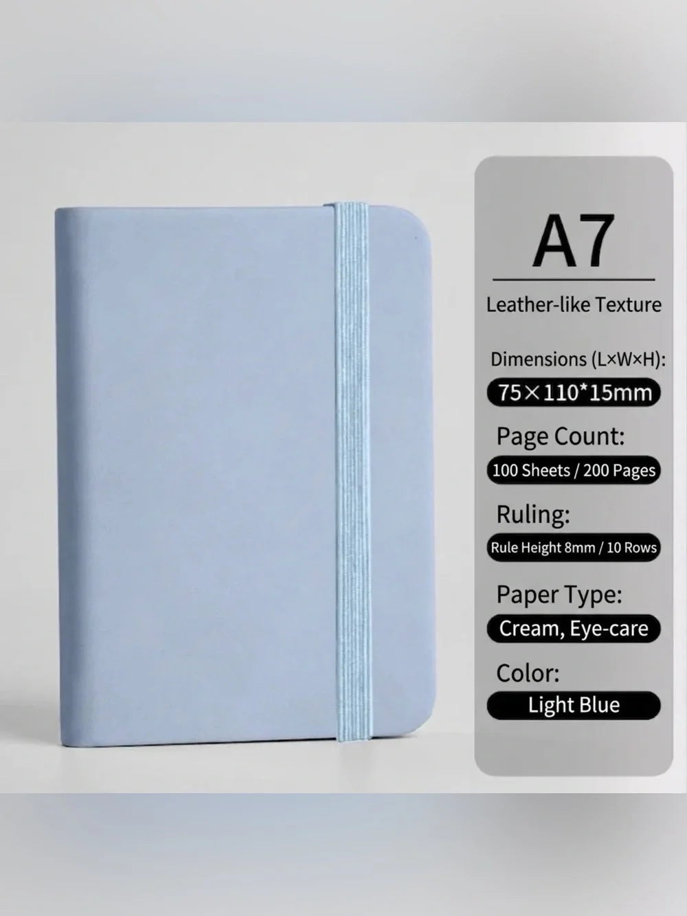 Light Blue A7 Pocket Notebook & Crystal Diamond Pen Gift Set Journal Planner NEW